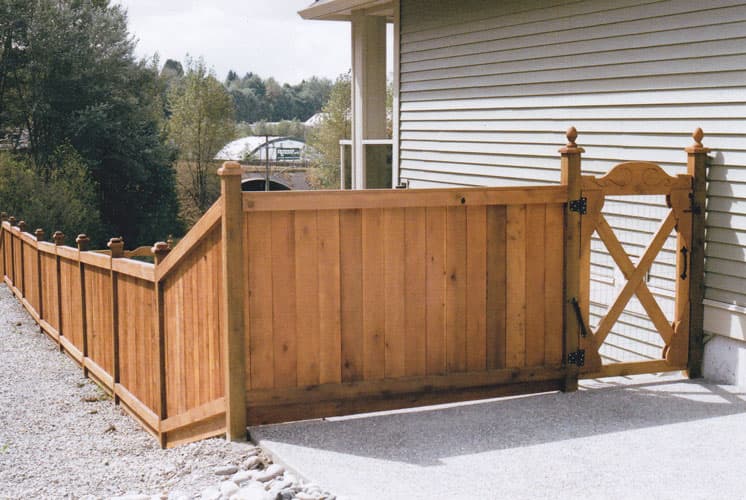 Custom wood fence design 32
