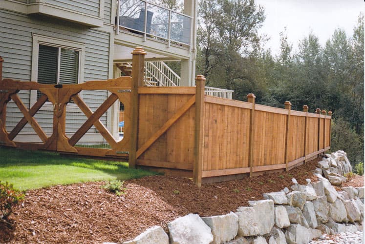 Custom wood fence design 33